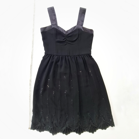Review Dresses & Skirts - Review Black Sequined Embroidered Artdeco Dress Size AU 10 Excellent Condition